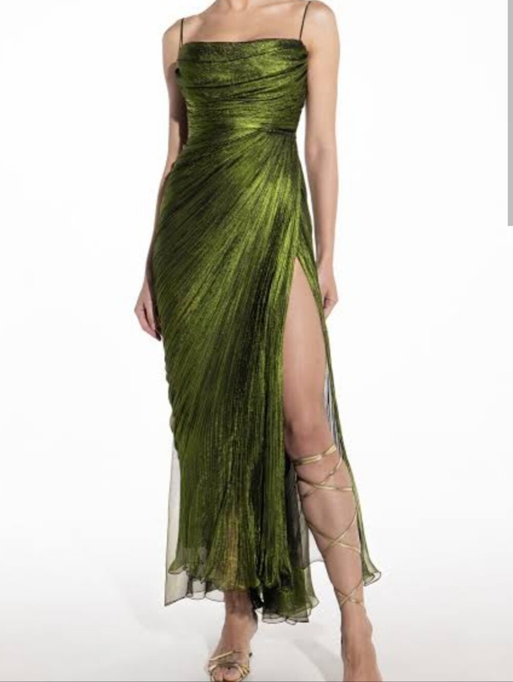 Maria Lucia Hohan Peridot Metallic Strapless Gown